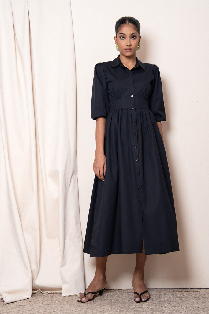 LINITA SHIRT DRESS BLACK | Maia